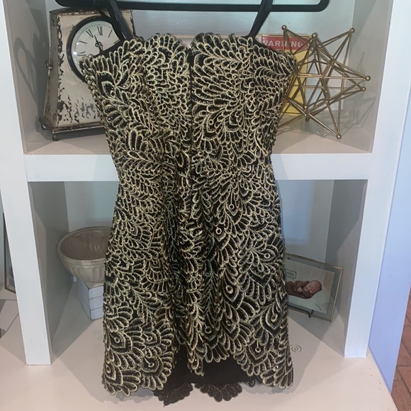 JOVANI Formal Cocktail Beaded lace strapless dress - Picture 5 of 5